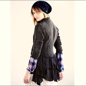 Free People Military Ruffles Jacket.  EUC.  Size S